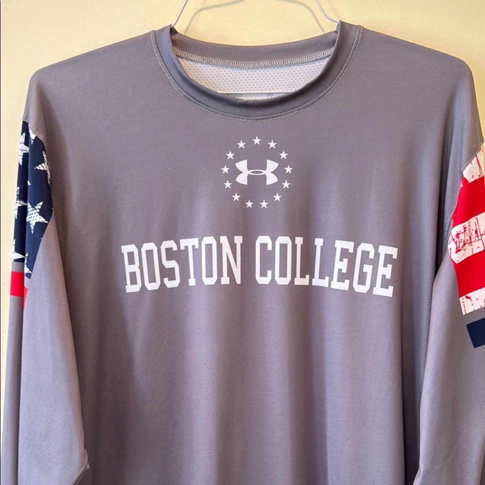 Under Armour Gray Long Sleeve Boston College Tee